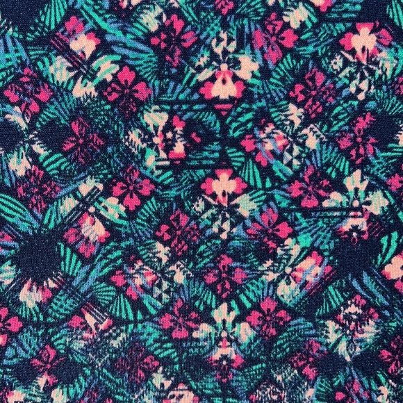 LuLaRoe Floral Green, Purple, & Pink Blouse L - Picture 3 of 6